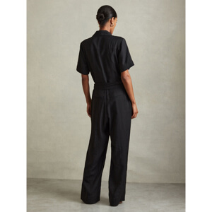 REISS JOANIE Belted Utility Wide Leg Jumpsuit